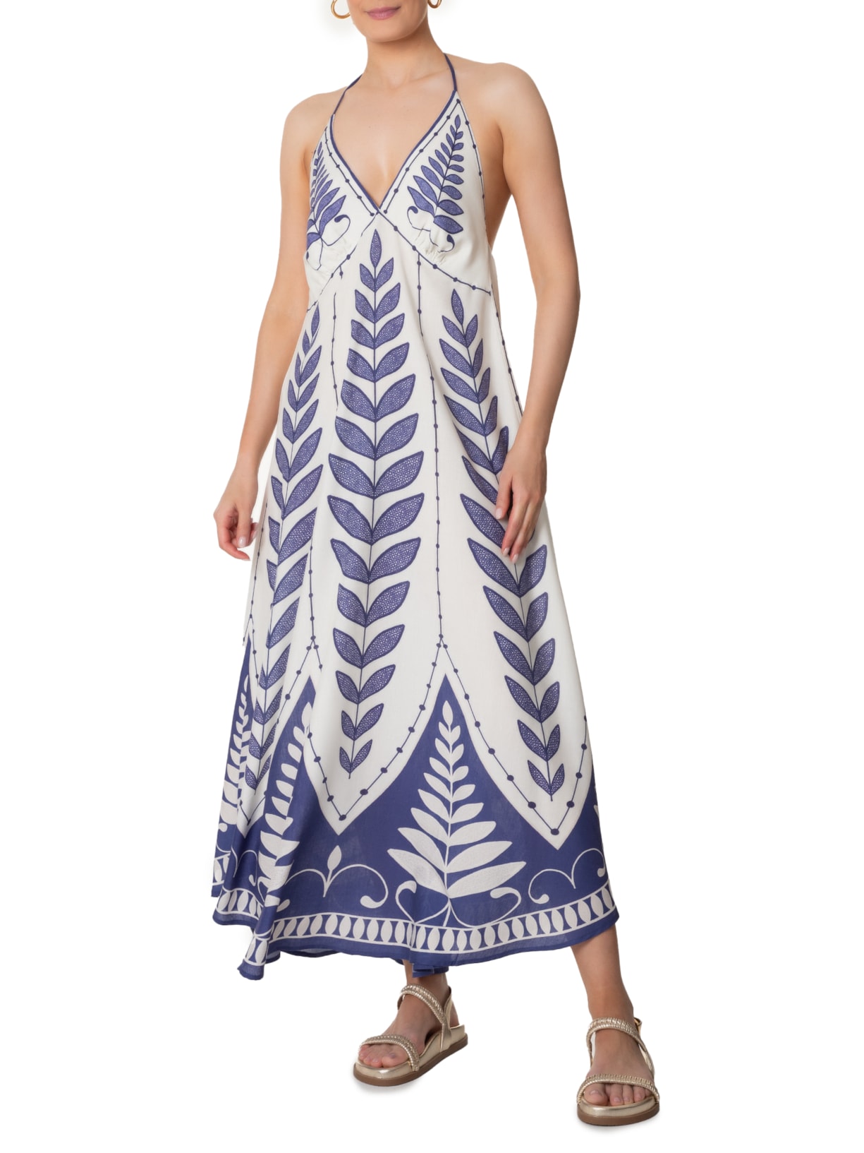 Vestido Midi Samambaia Azul  Farm