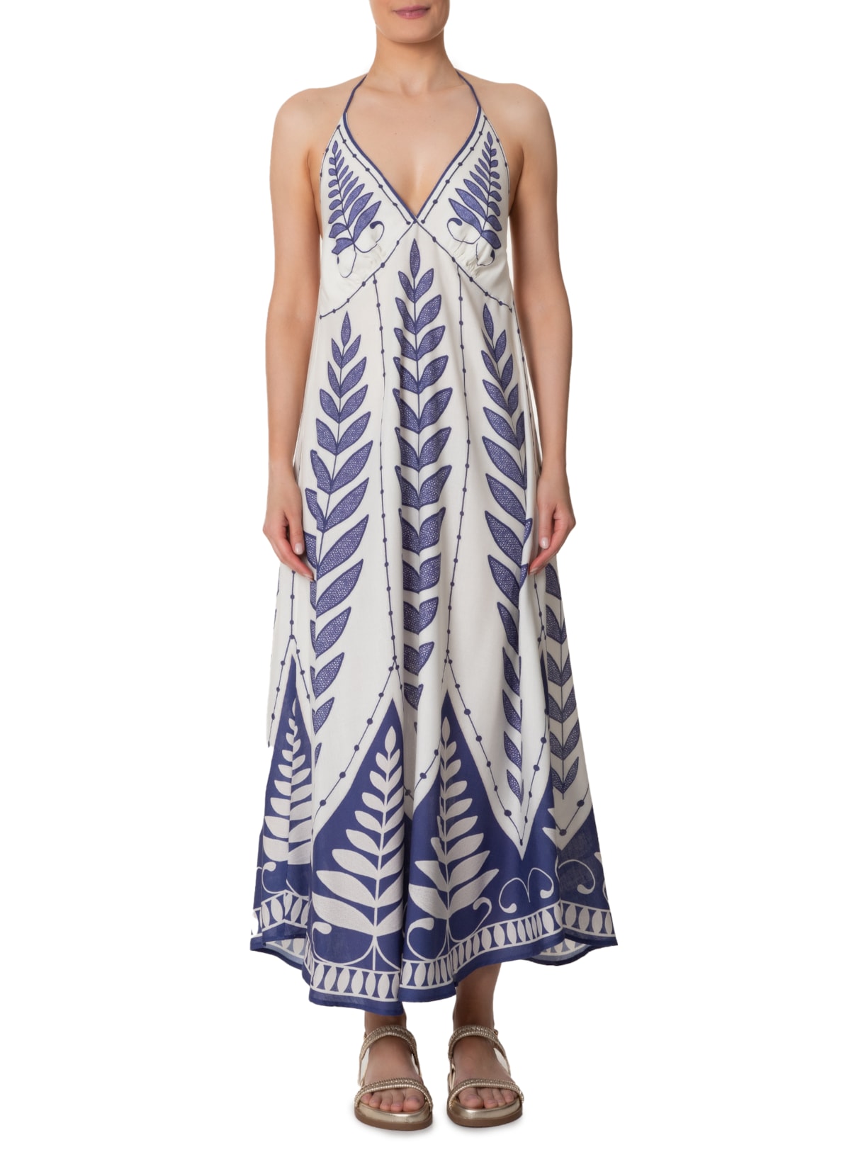 Vestido Midi Samambaia Azul  Farm