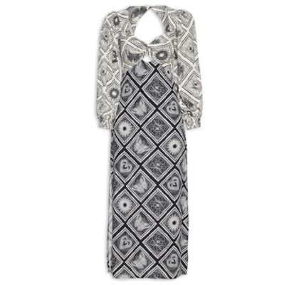 Vestido Midi Selos - Preto