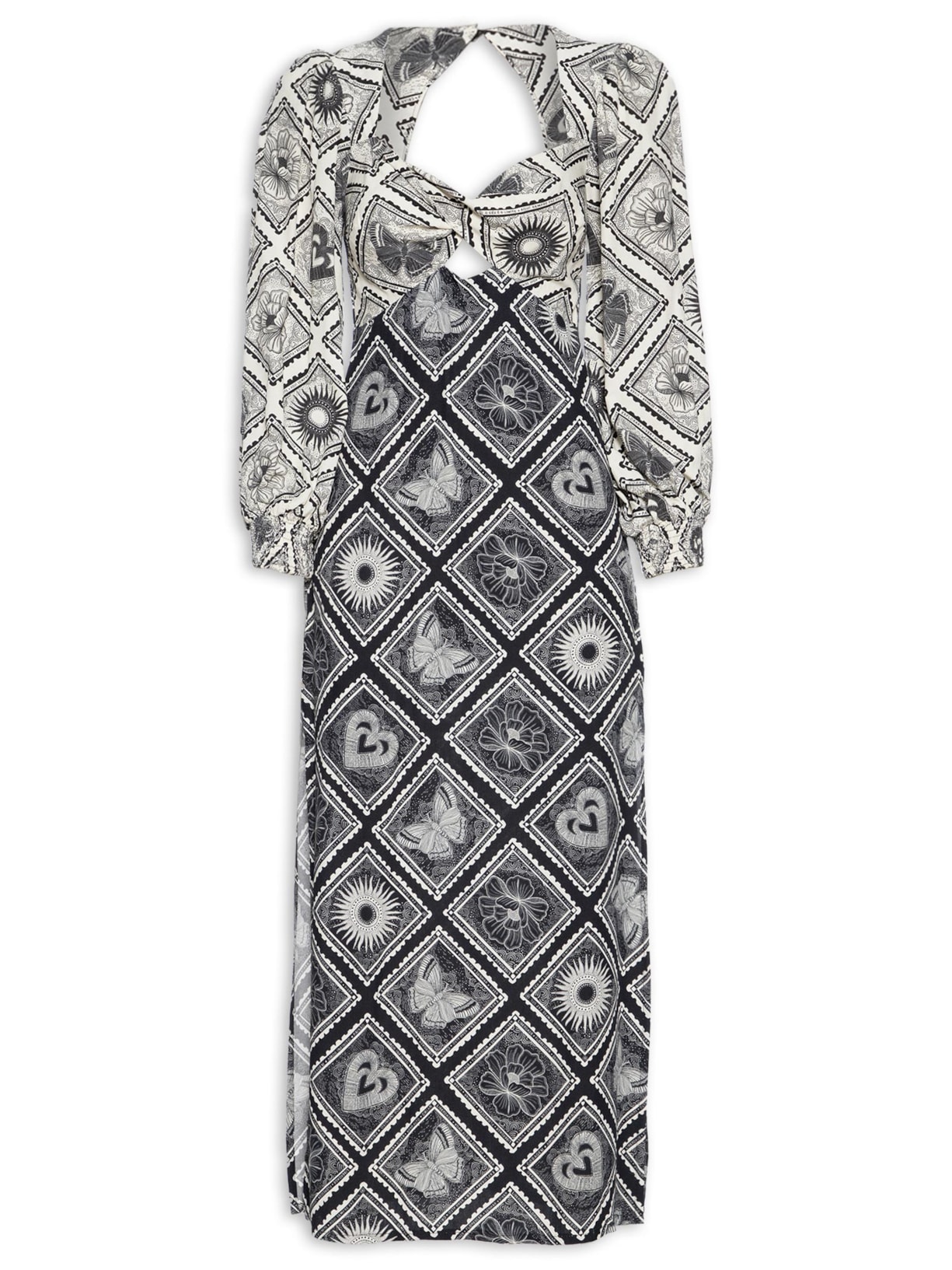 Vestido Midi Selos - Preto