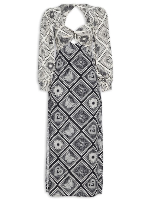 Vestido Midi Selos - Preto