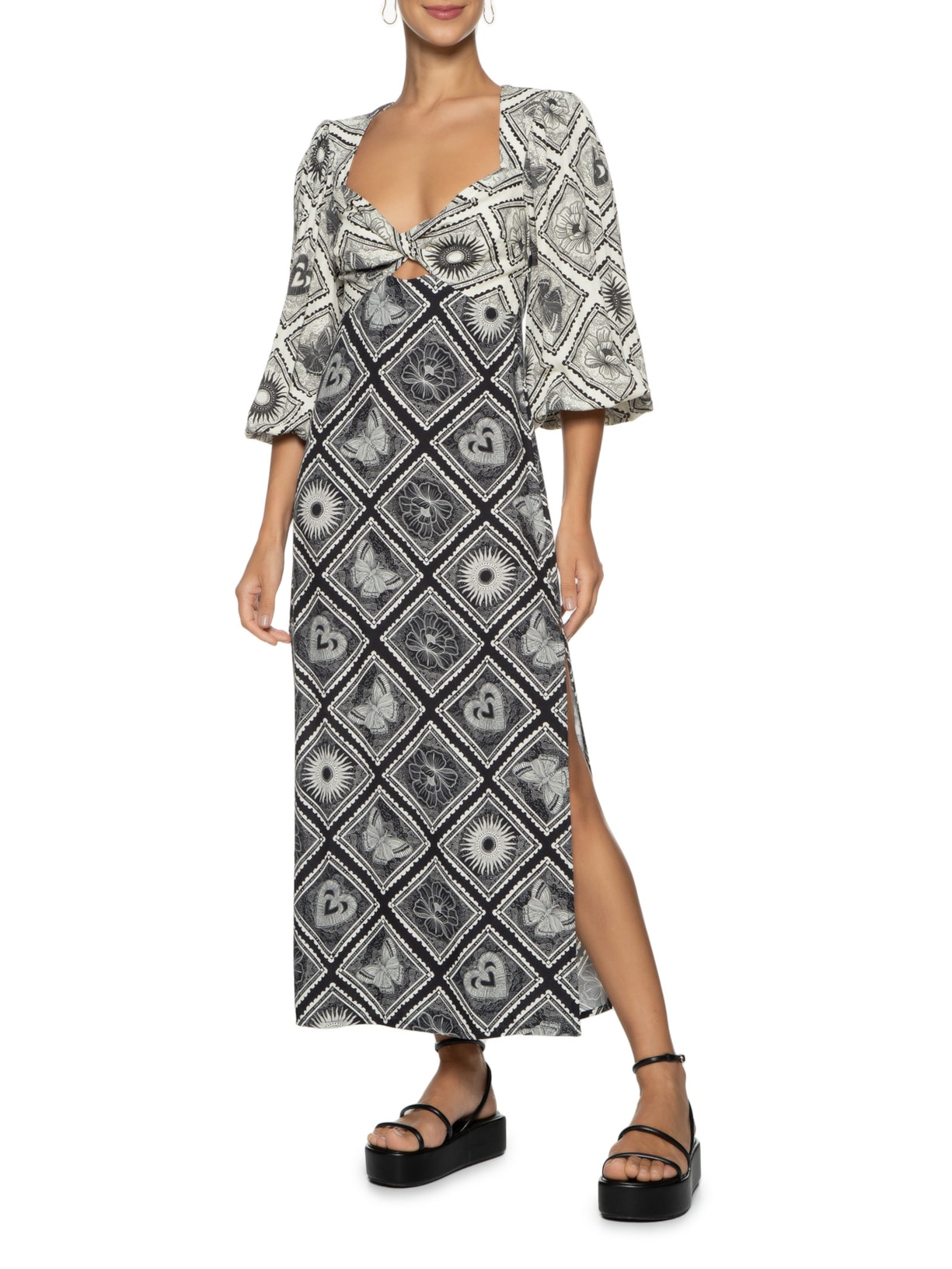 Vestido Midi Selos Preto Dress To