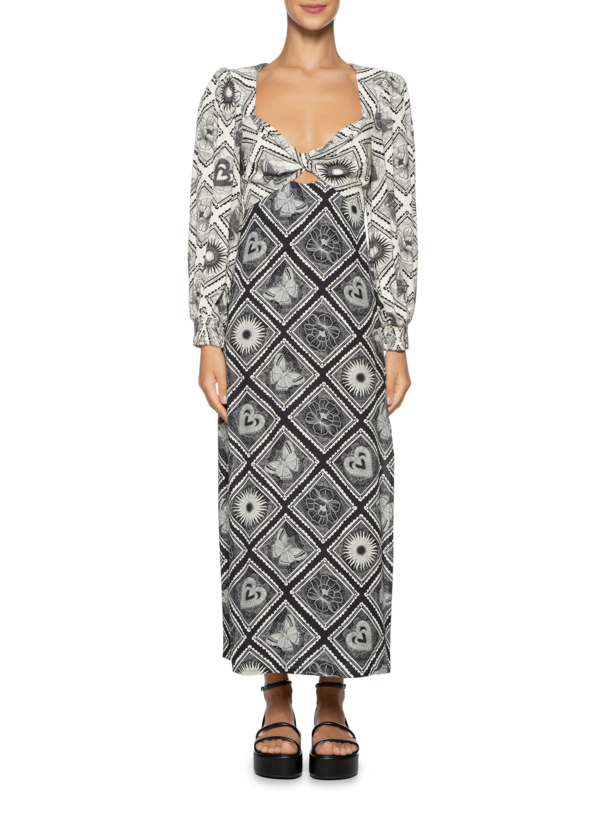 Vestido Midi Selos Preto Dress To