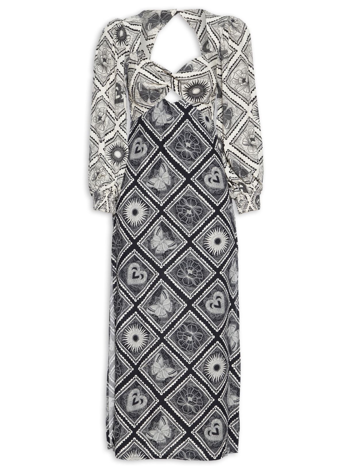 Vestido Midi Selos - Preto