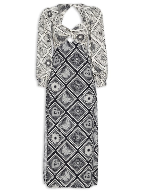 Vestido Midi Selos - Preto