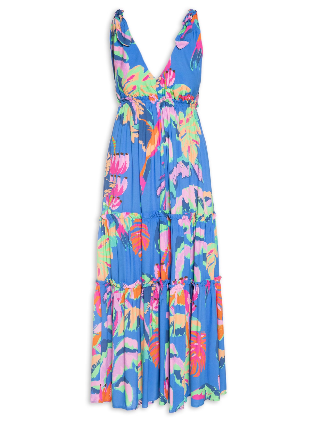 Vestido Midi Selva Pintada - Azul