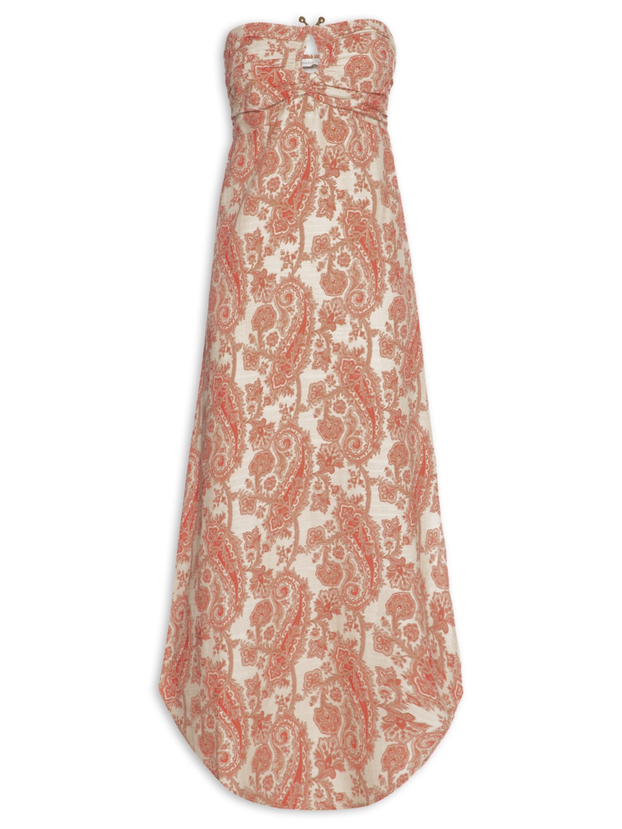 Vestido Midi Sem Alça Estampa Claire B Vermelho Maria Filó