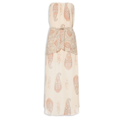 Vestido Midi Sem Alça Ggt Flory - Bege