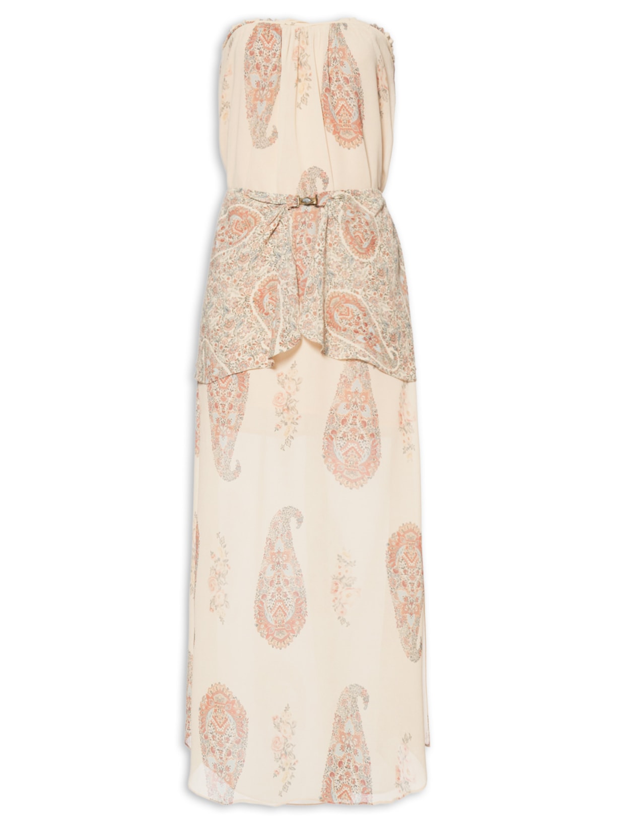 Vestido Midi Sem Alça Ggt Flory - Bege