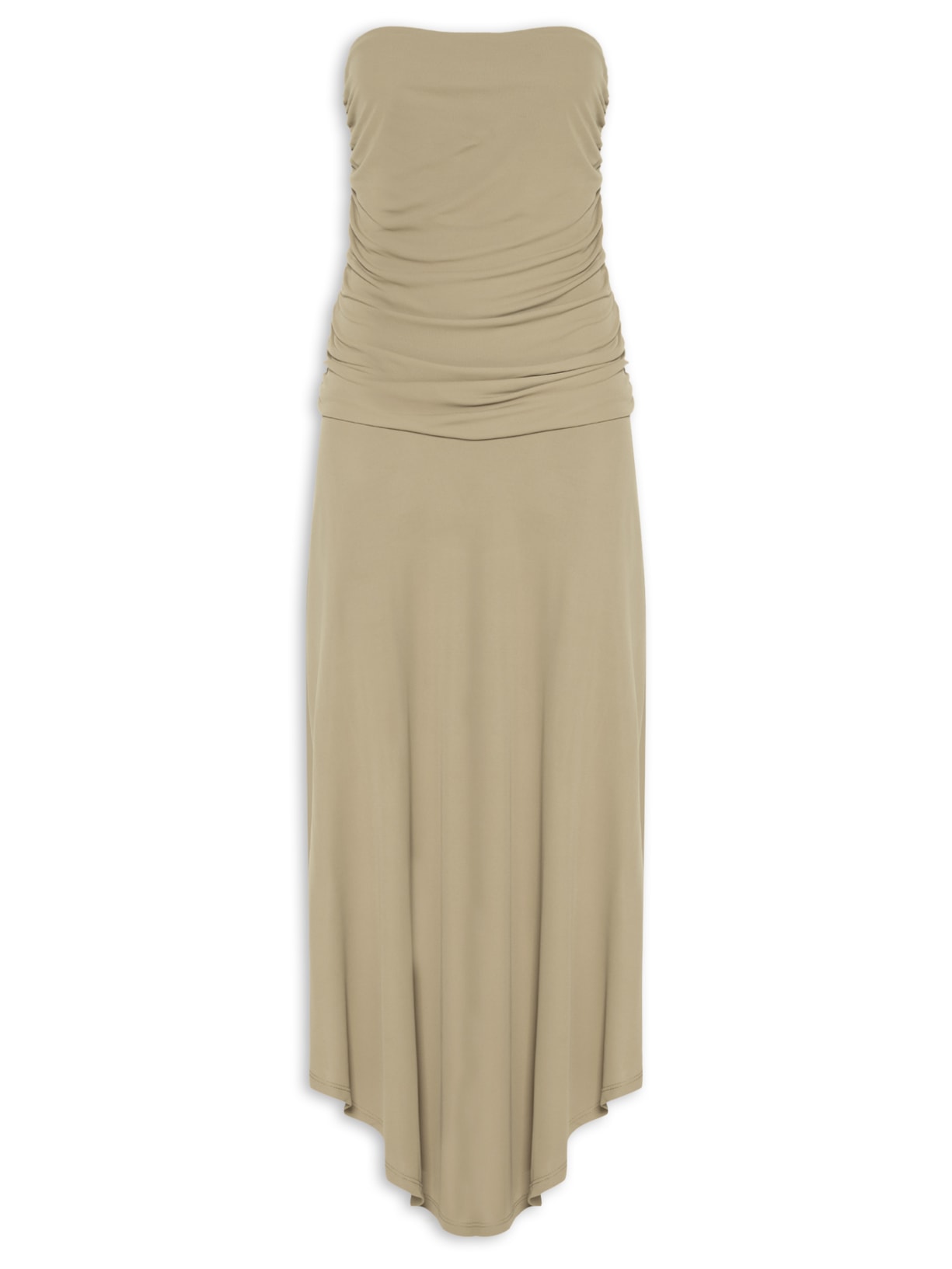 Vestido Midi Sem Alça – Verde Maria Filó