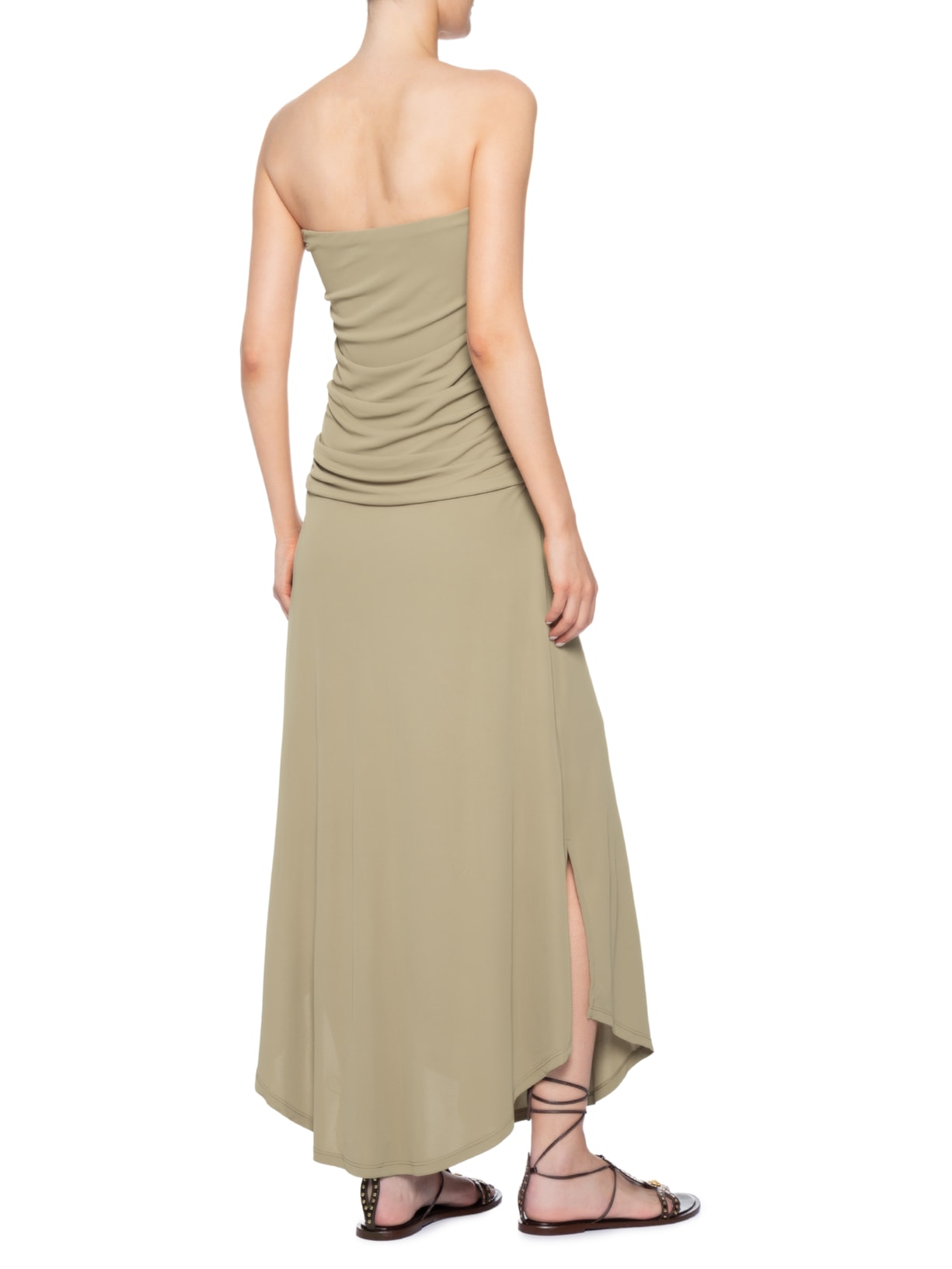 Vestido Midi Sem Alça – Verde Maria Filó