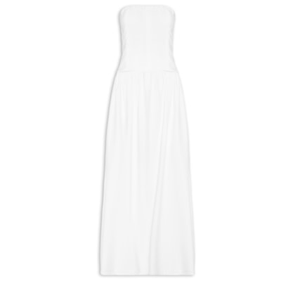 Vestido Midi Sem Manga - Branco