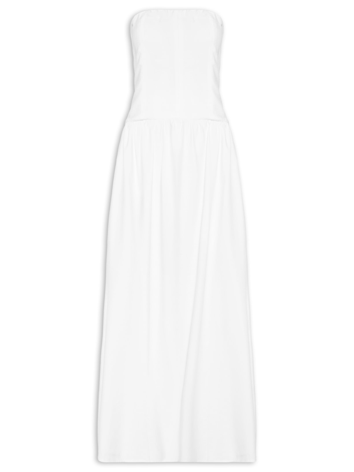 Vestido Midi Sem Manga - Branco