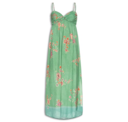 Vestido Midi Sem Manga Estampa Bliss - Verde