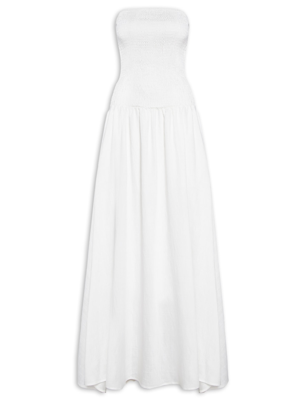 Vestido Midi Sem Manga - Off White