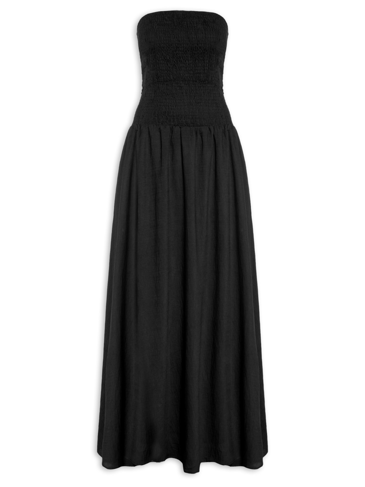 Vestido Midi Sem Manga - Preto