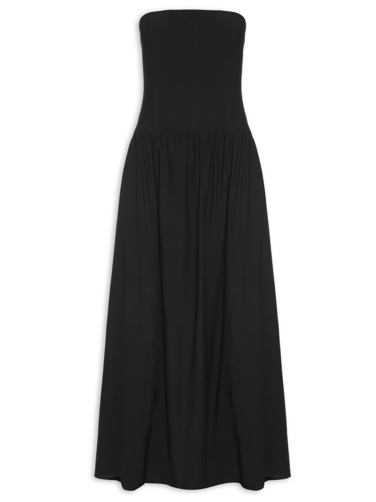 Vestido Midi Sem Manga - Preto