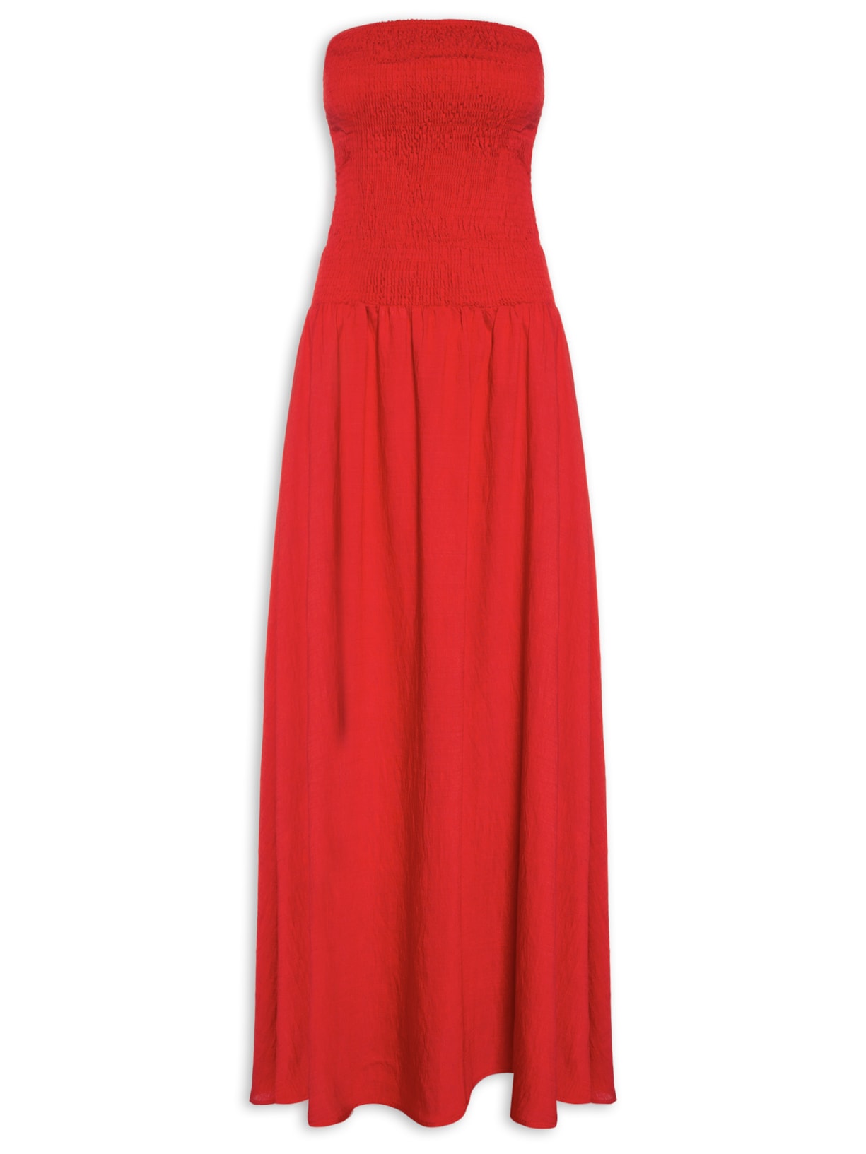 Vestido Midi Sem Manga - Vermelho