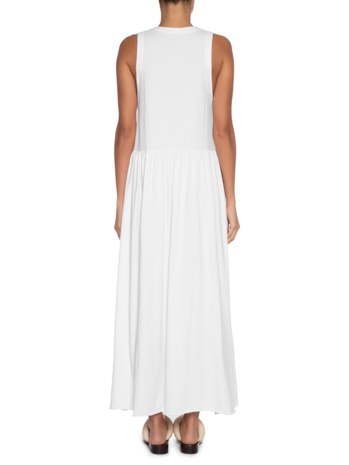 Vestido Midi Sleeveless Franzido Branco Osklen