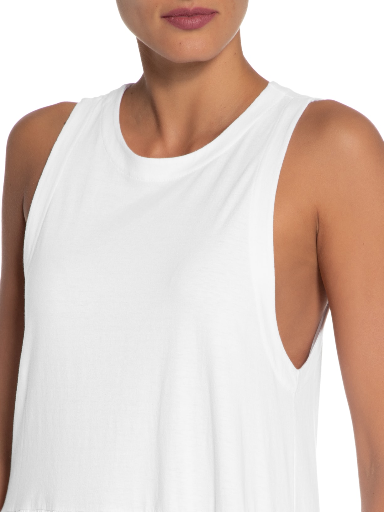 Vestido Midi Sleeveless Franzido Branco Osklen