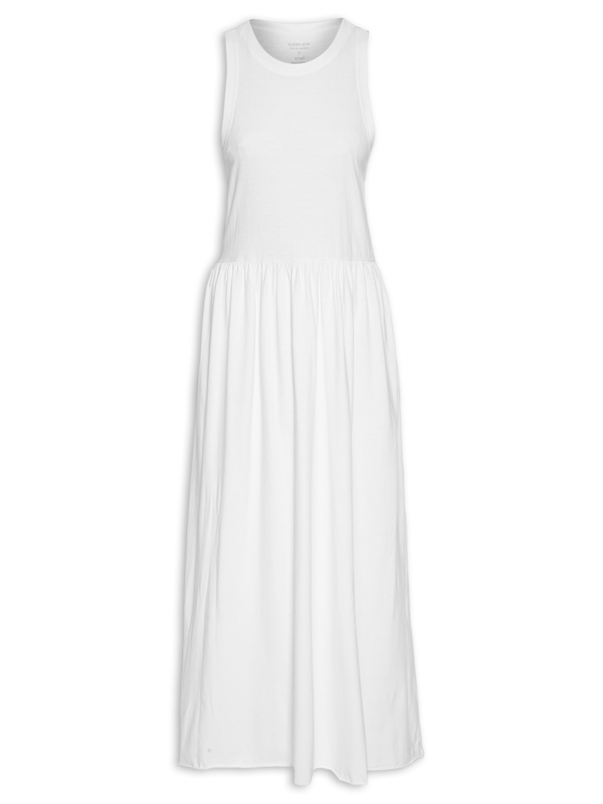 Vestido Midi Sleeveless Franzido Branco Osklen