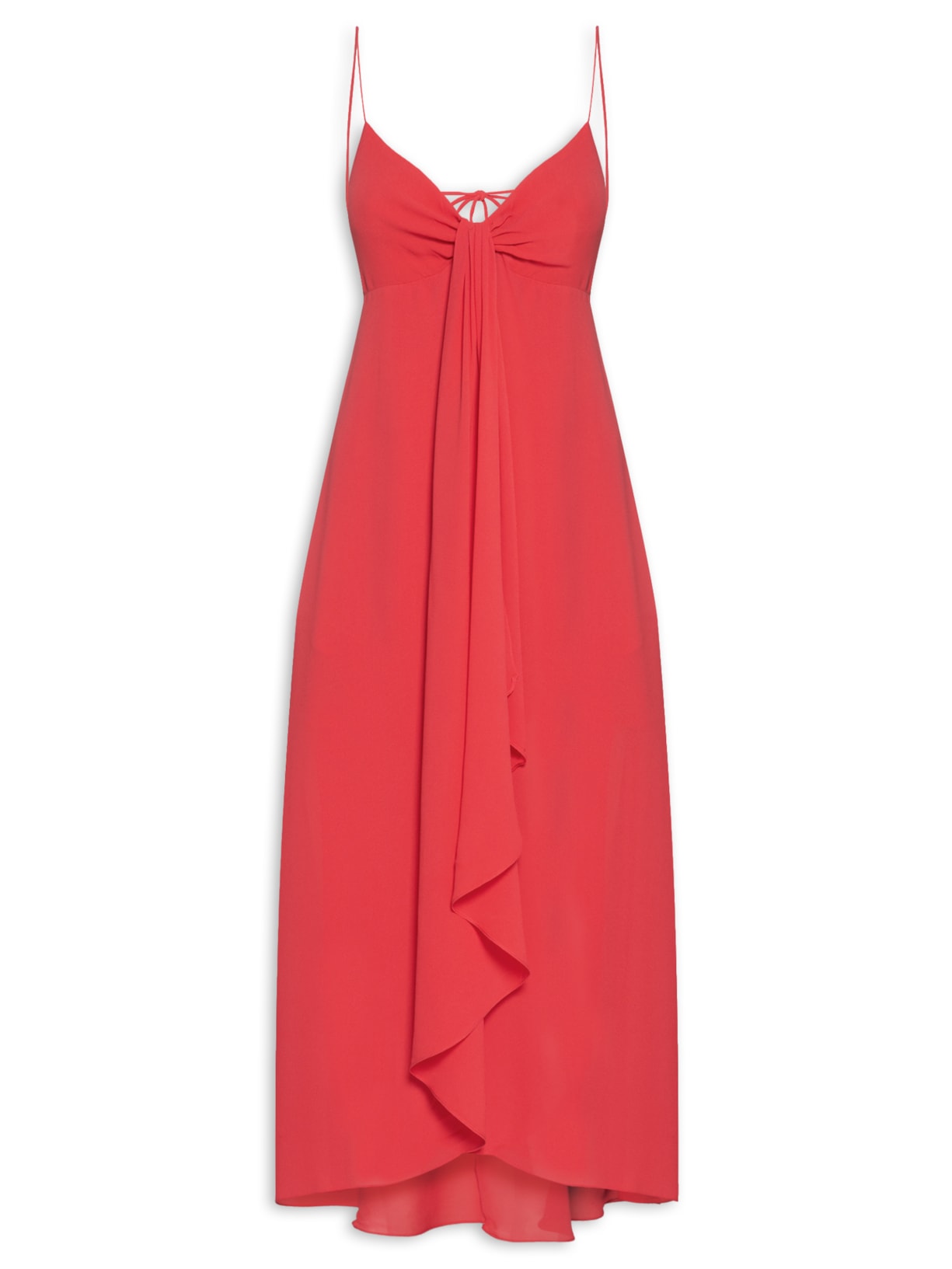 Vestido Midi Slipdress Pareô - Vermelho