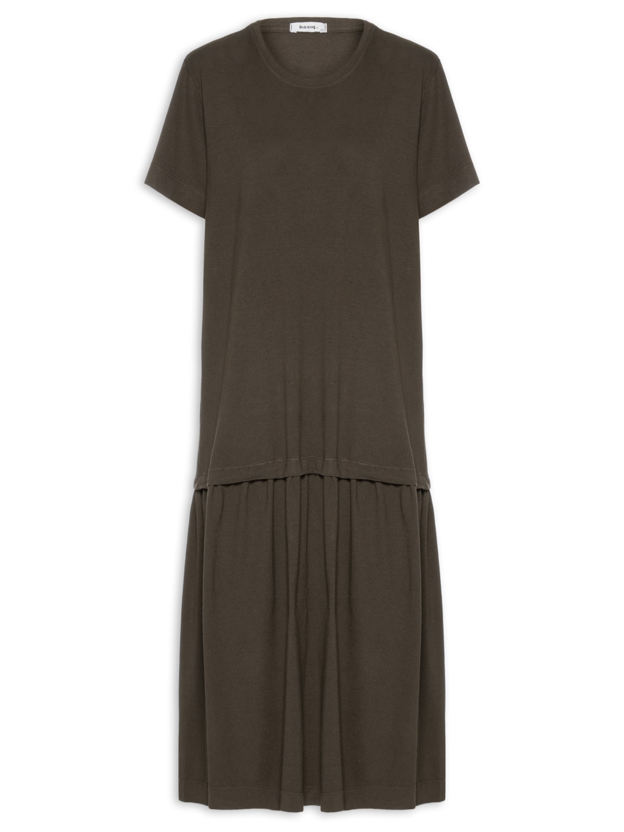 Vestido Midi Sobreposto - Marrom