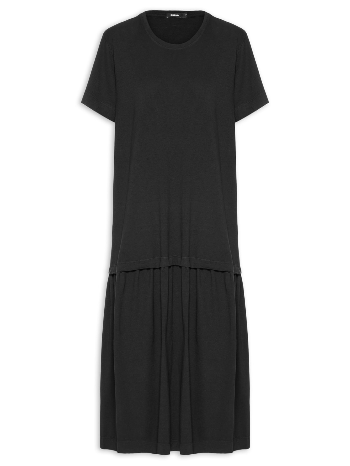 Vestido Midi Sobreposto - Preto