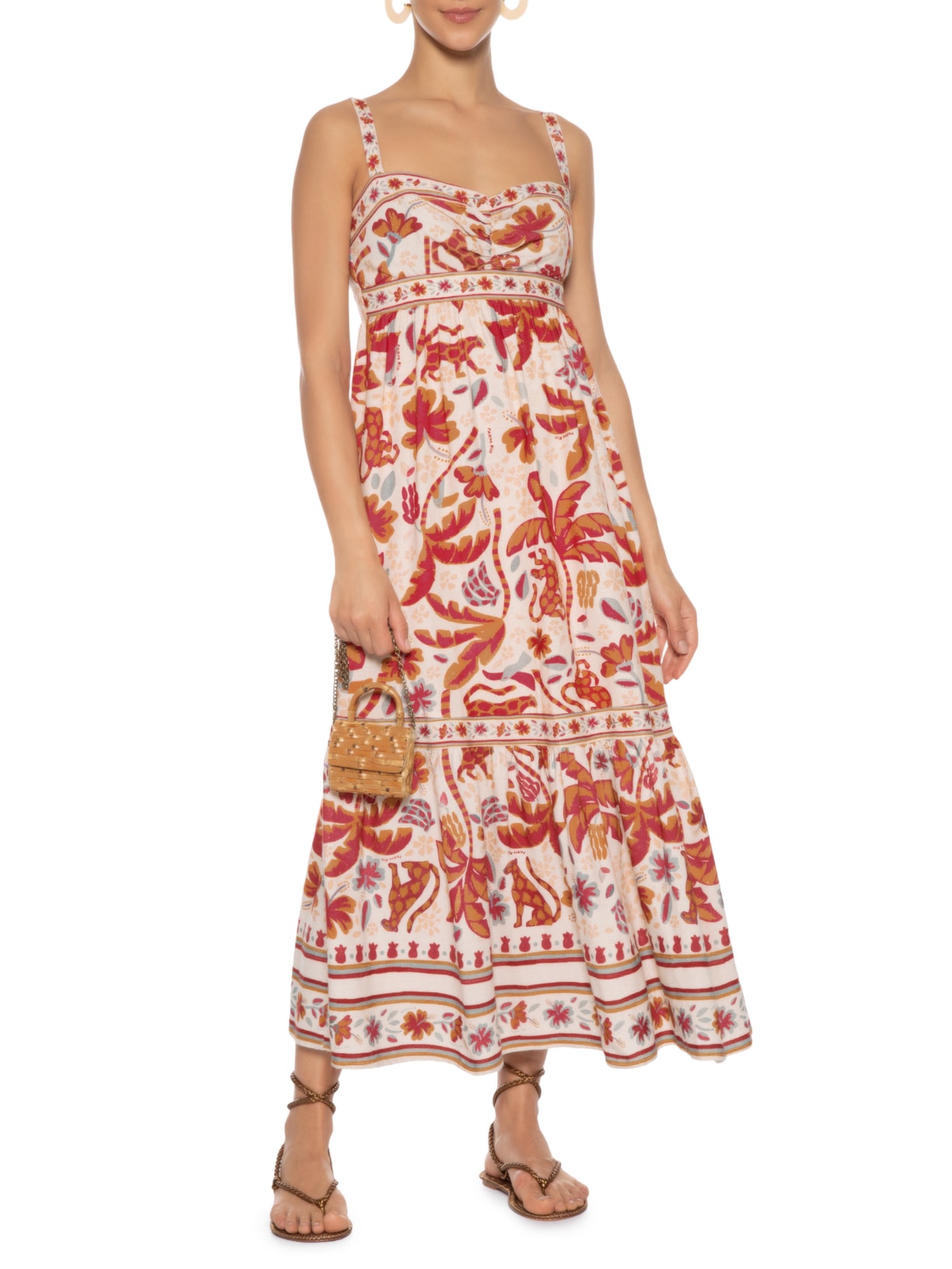 Vestido Midi Solar Das Bananas Bege Farm