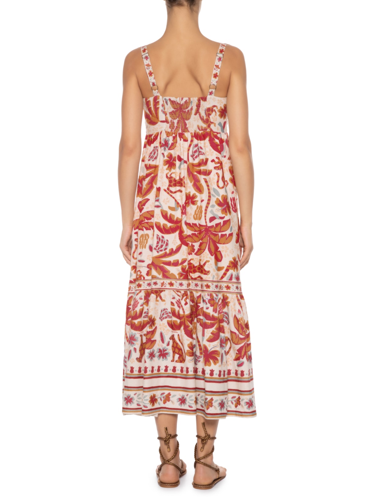 Vestido Midi Solar Das Bananas Bege Farm