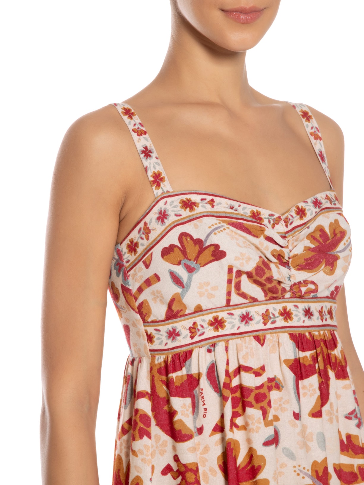 Vestido Midi Solar Das Bananas Bege Farm