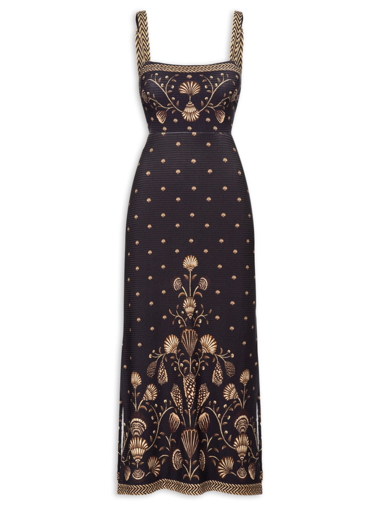 Vestido Midi Sonho De Concha Preto Farm
