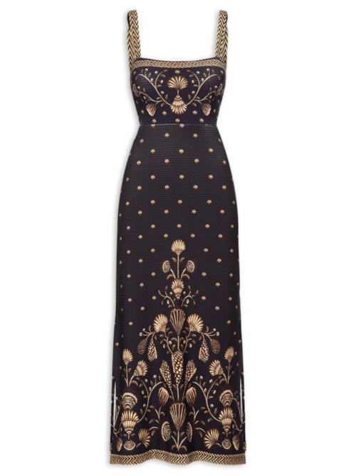 Vestido Midi Sonho De Concha - Preto