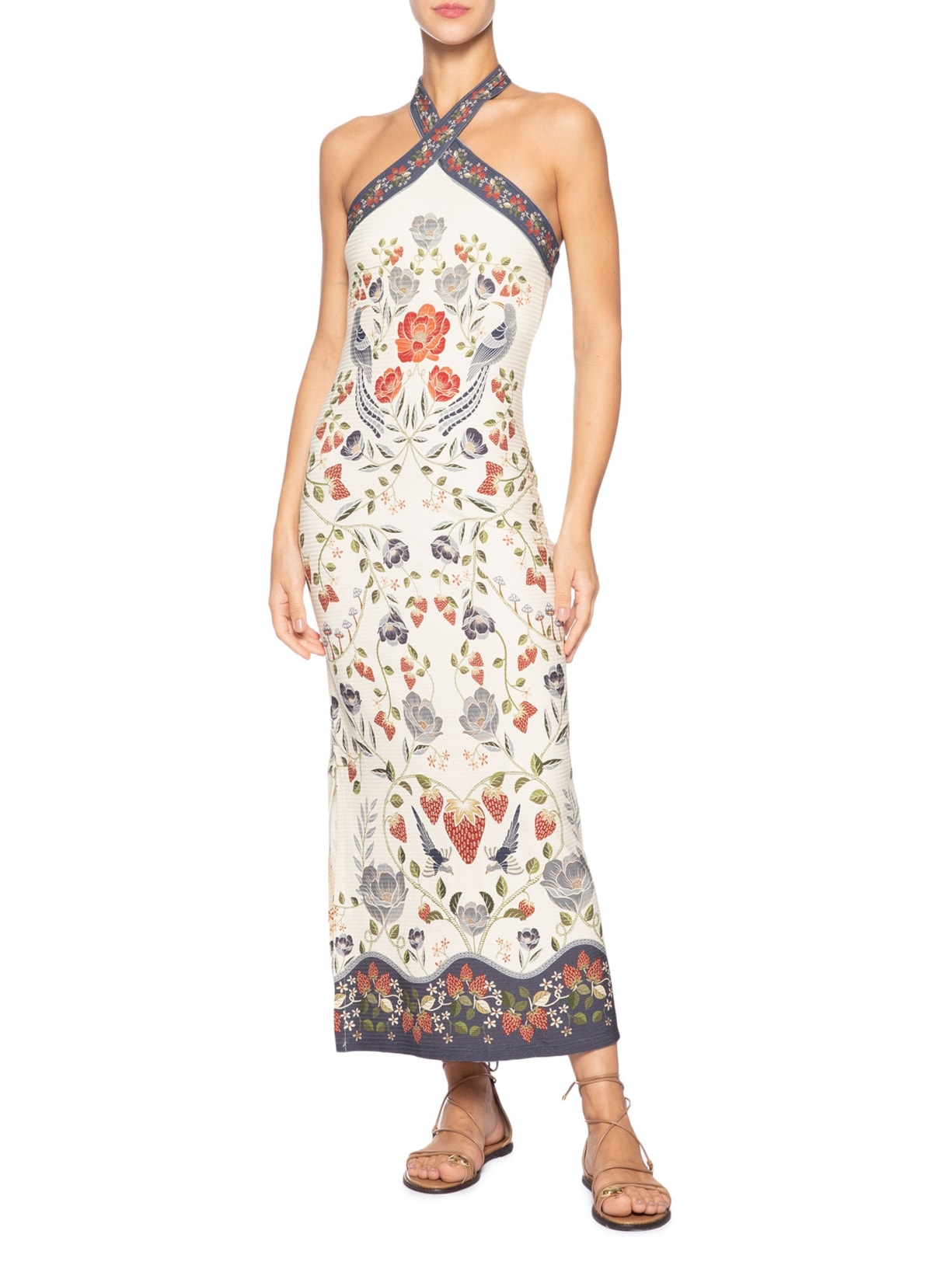 Vestido Midi Sonho De Morango Branco Farm