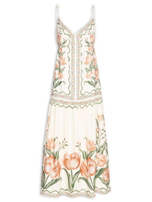 Vestido Midi Sonho De Tulipas - Rosa