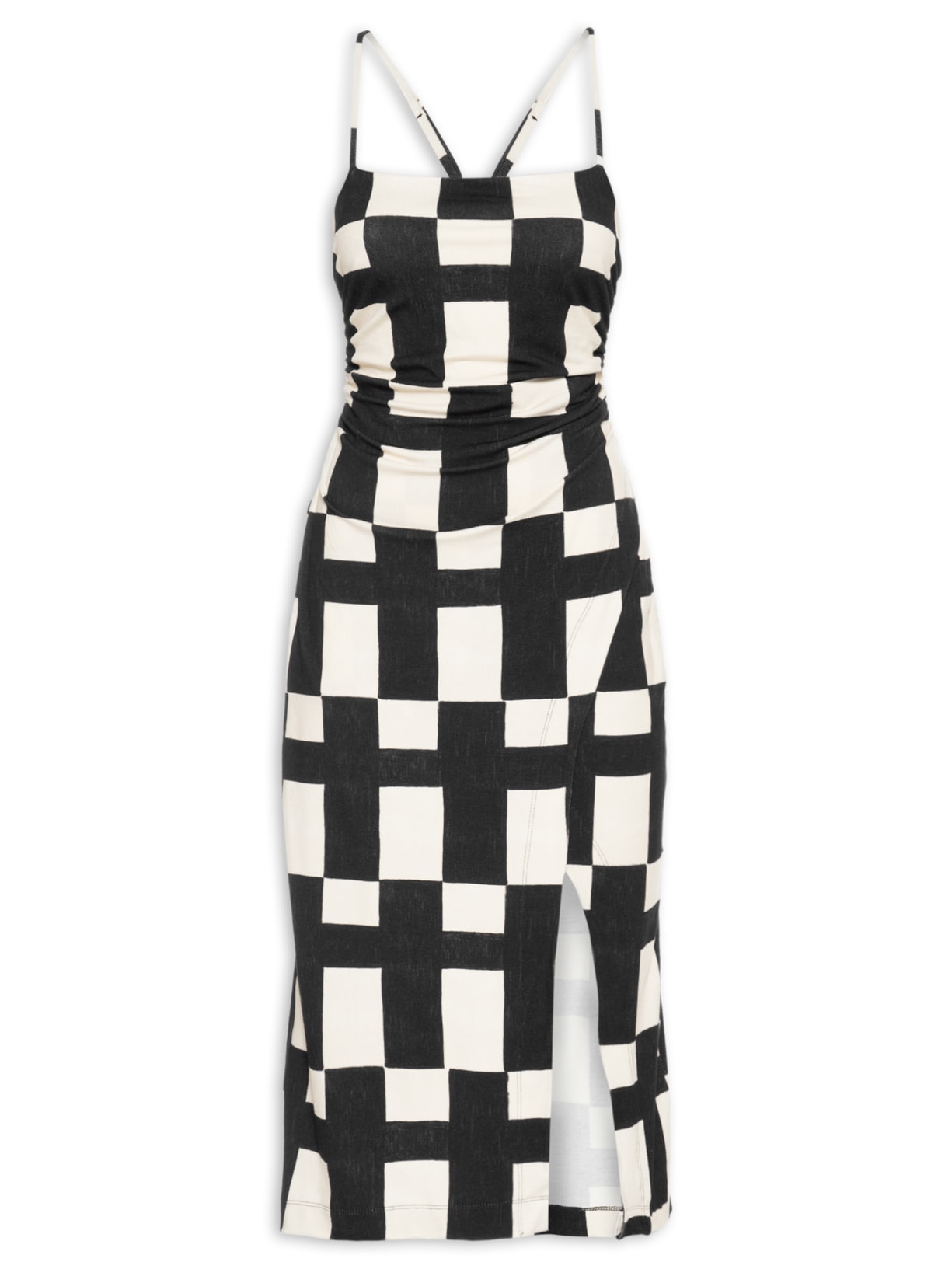 Vestido Midi Sonho Gráfico - Preto