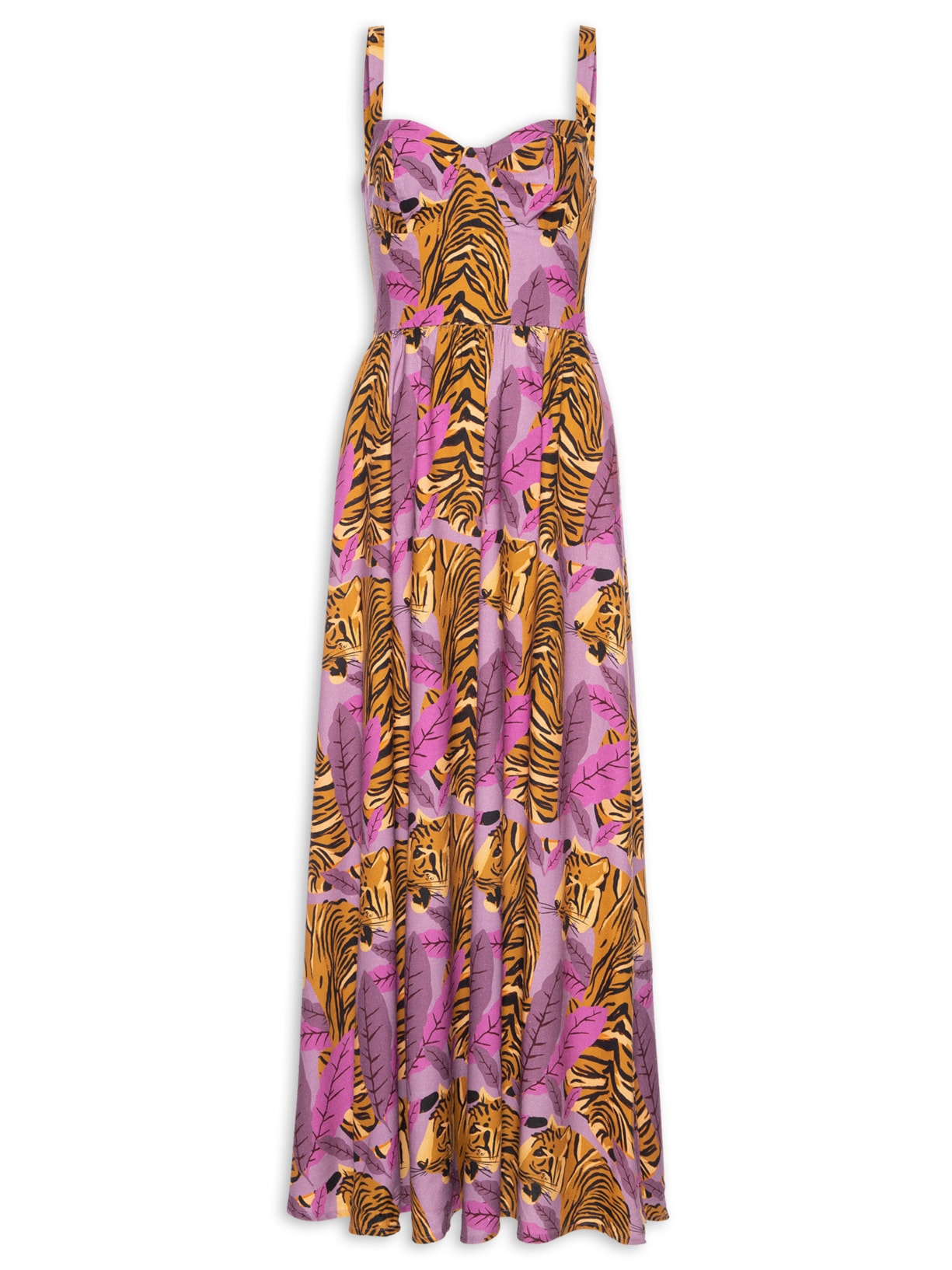 Vestido Midi Tigrita - Roxo