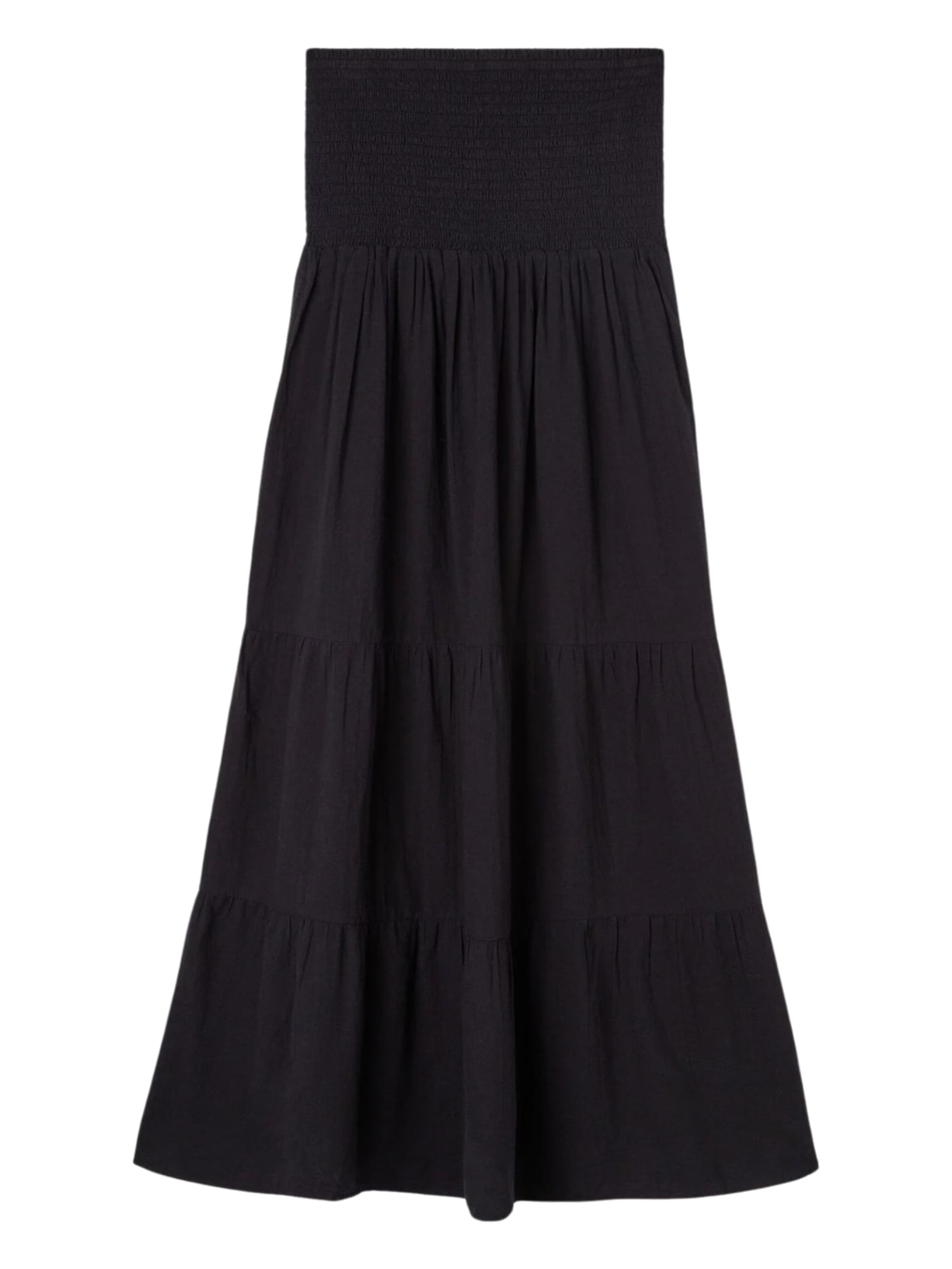 Vestido Midi Tomara-Que-Caia Em Algodão - Preto