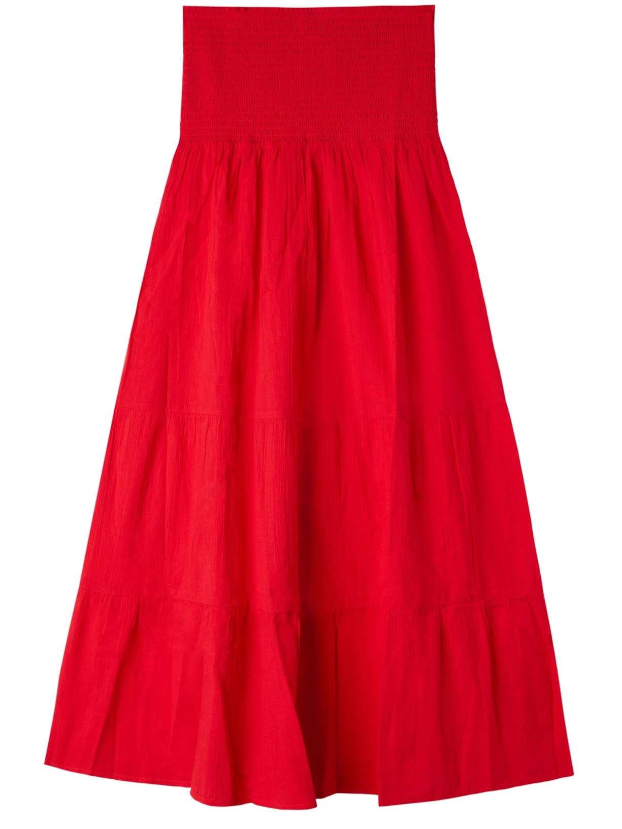Vestido Midi Tomara-Que-Caia Em Algodão Vermelho Calzedonia