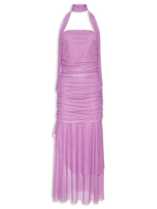 Vestido Midi Tomara Que Caia em Poá - Rosa