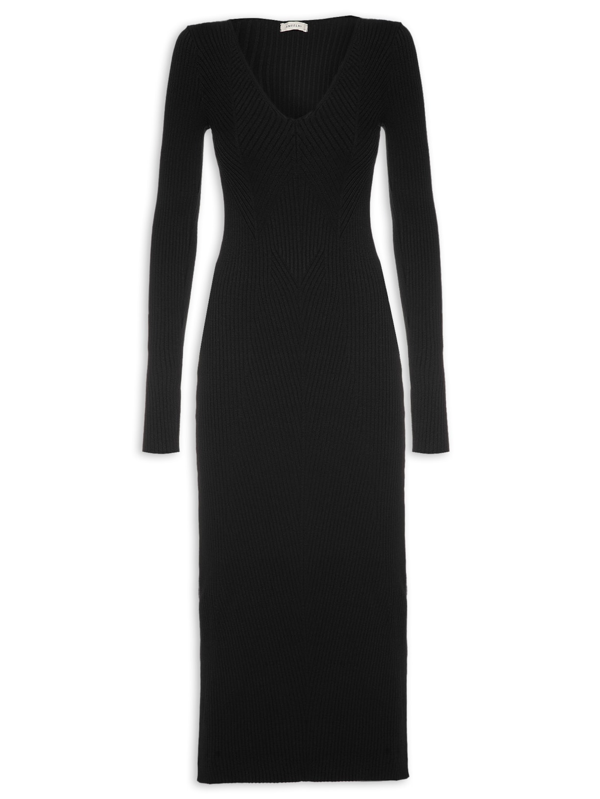 Vestido Midi Tramas Preto Anselmi