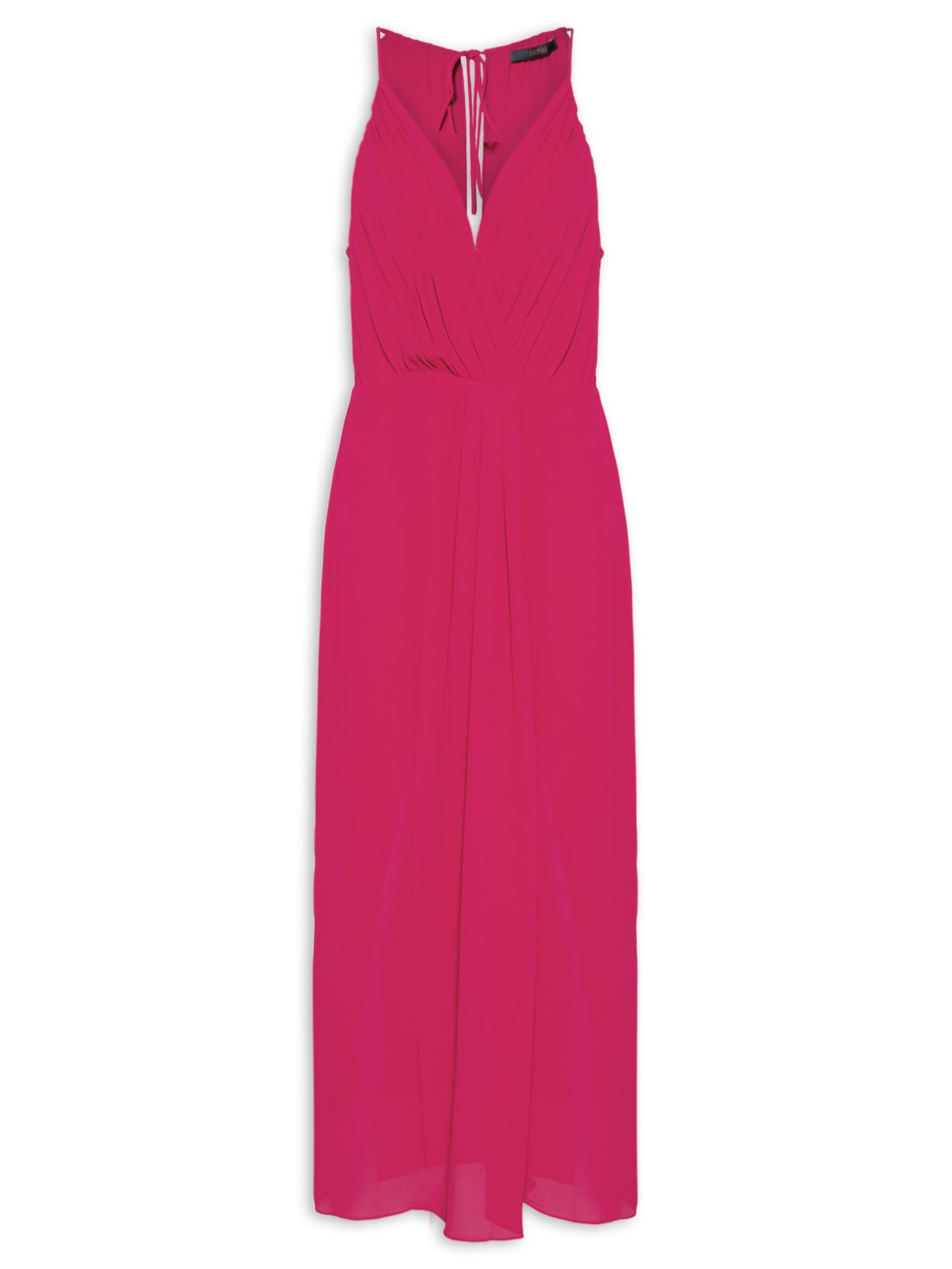 Vestido Midi Transpasse Cereja Rosa Animale
