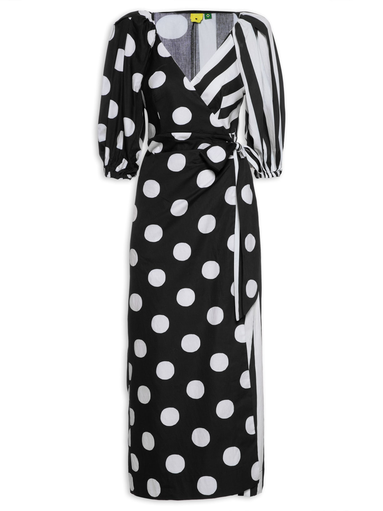 Vestido Midi Transpasse Poalina - Preto