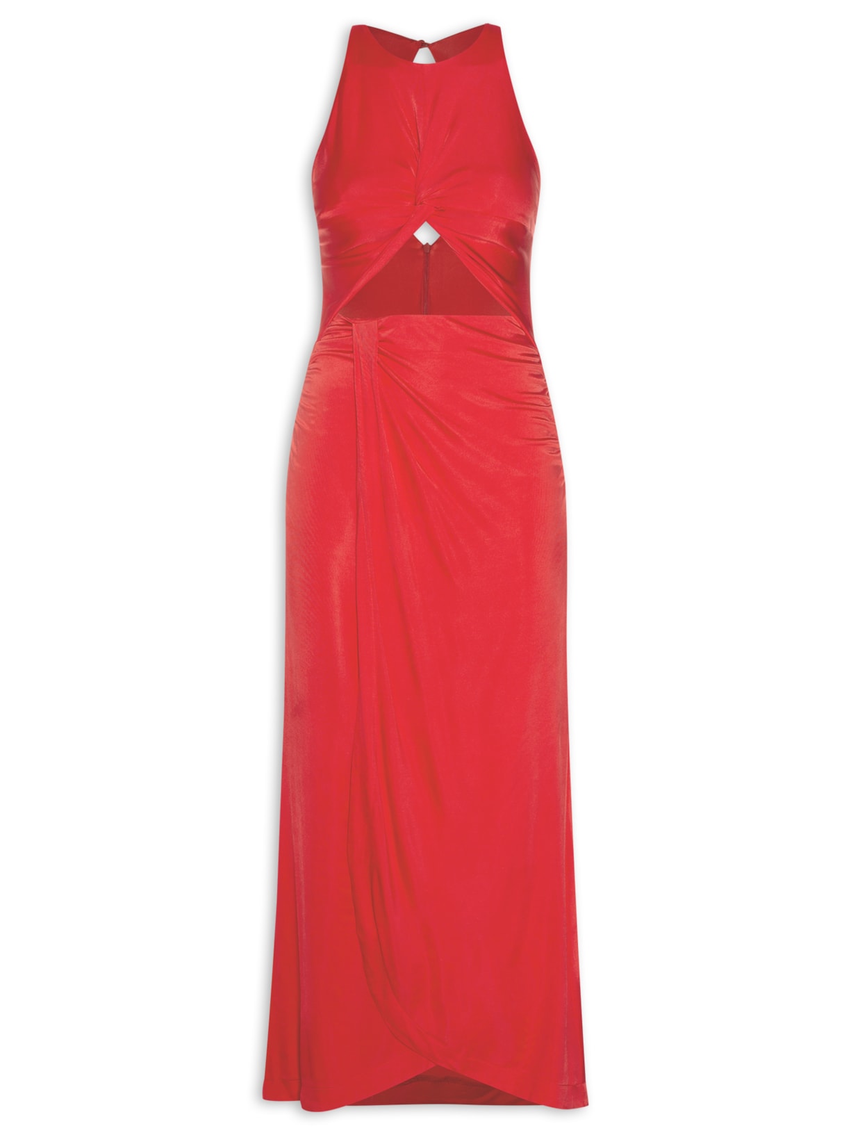 Vestido Midi Transpasse - Vermelho