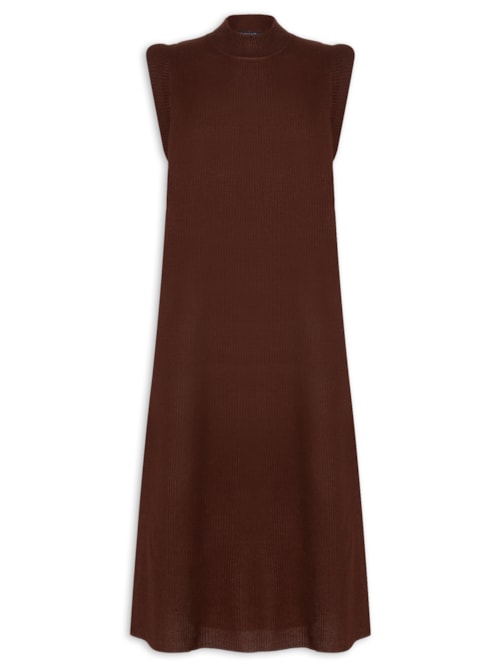 Vestido Midi Tricot - Marrom