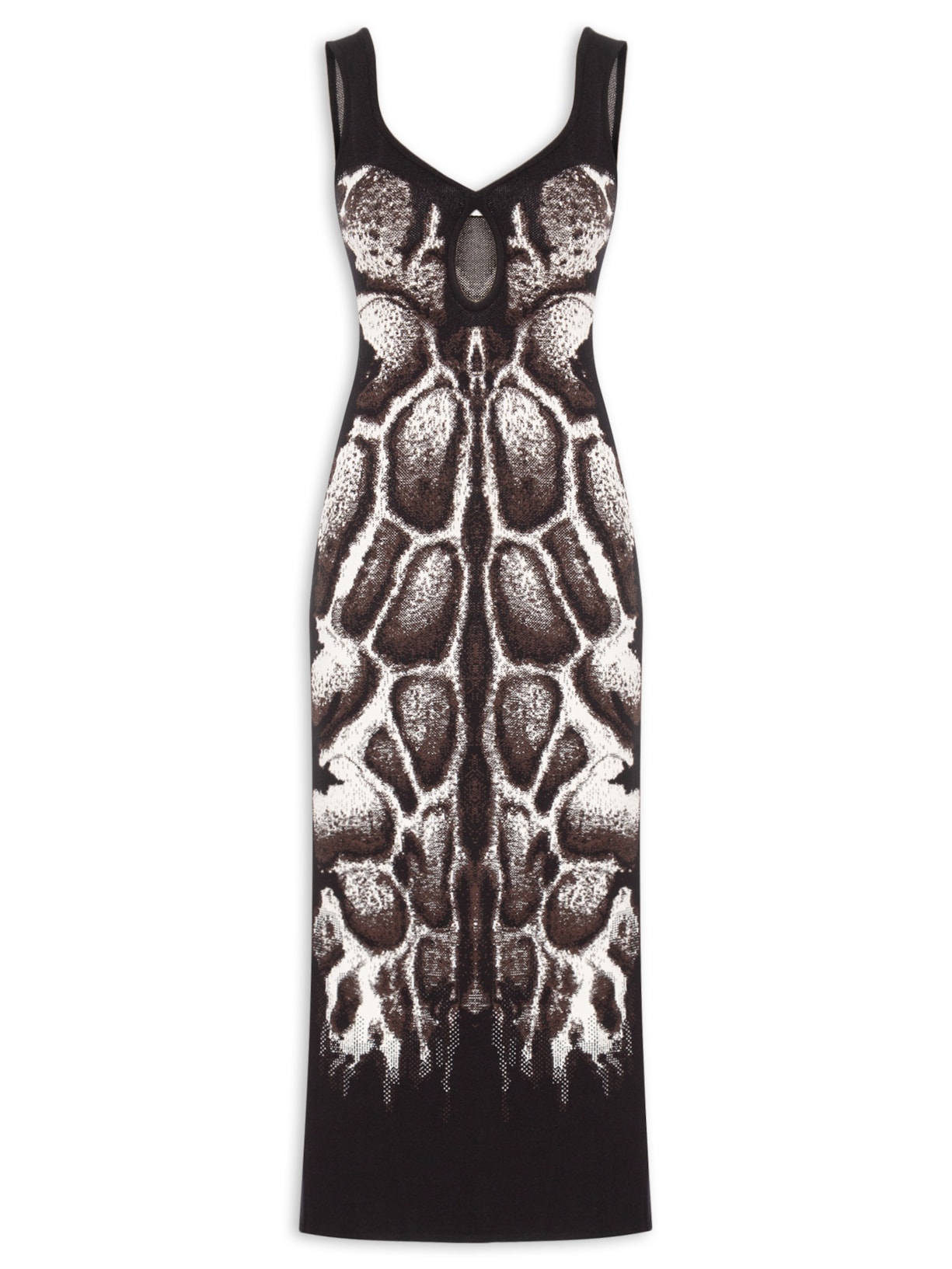 Vestido Midi Tricot Marrom Yukio