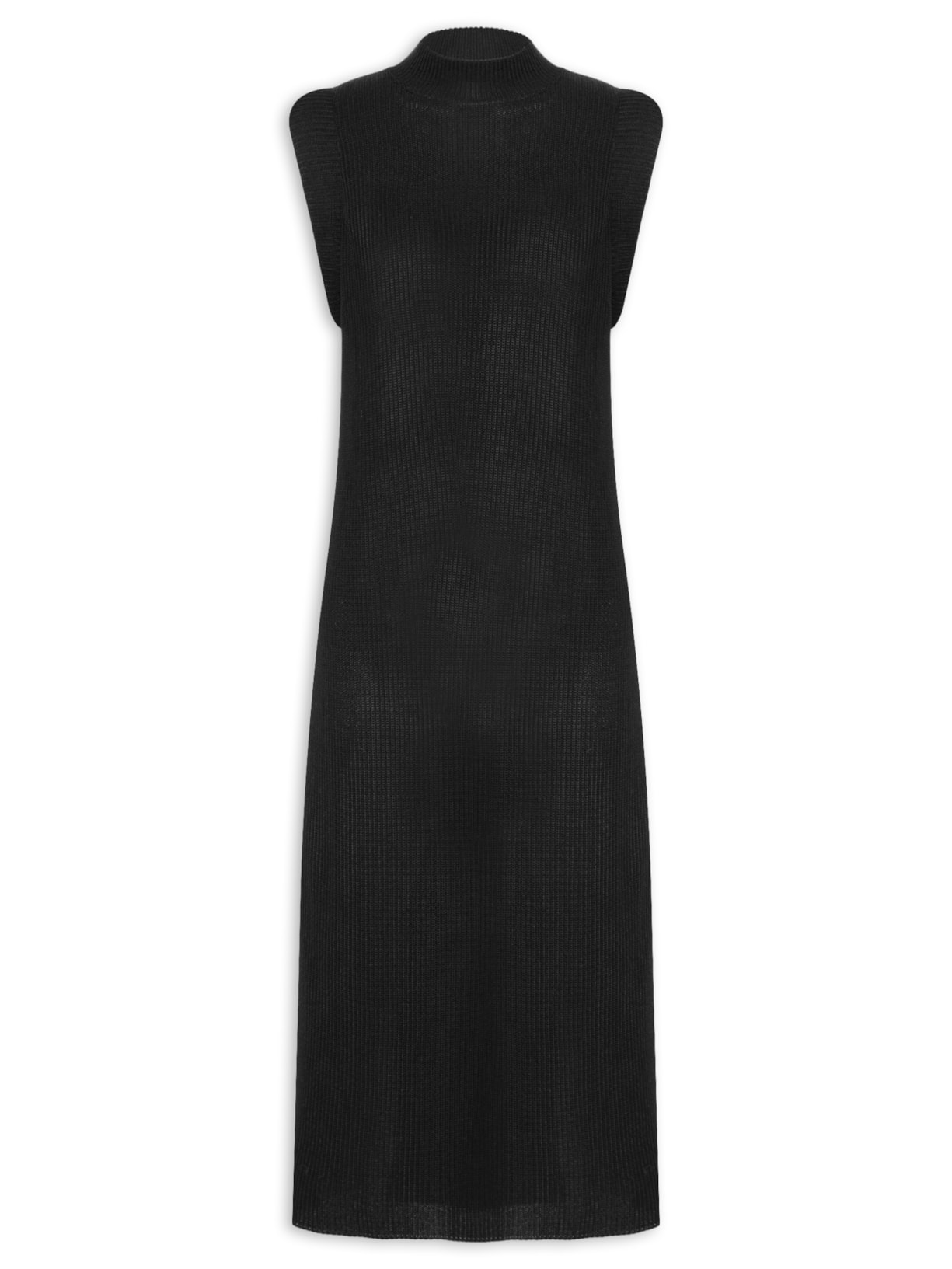 Vestido Midi Tricot - Preto