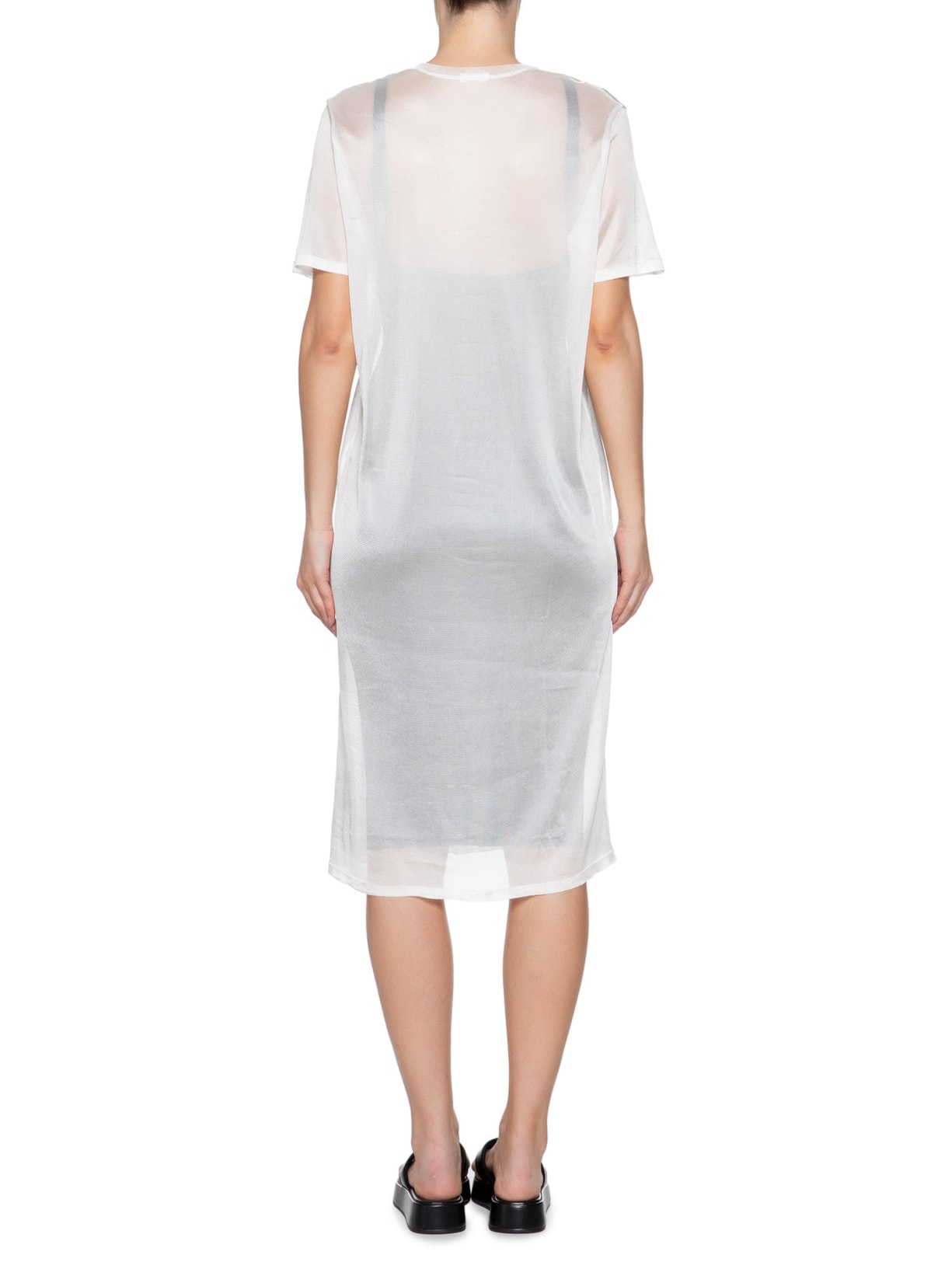 Vestido Midi Tricot Sobreposição Branco Osklen