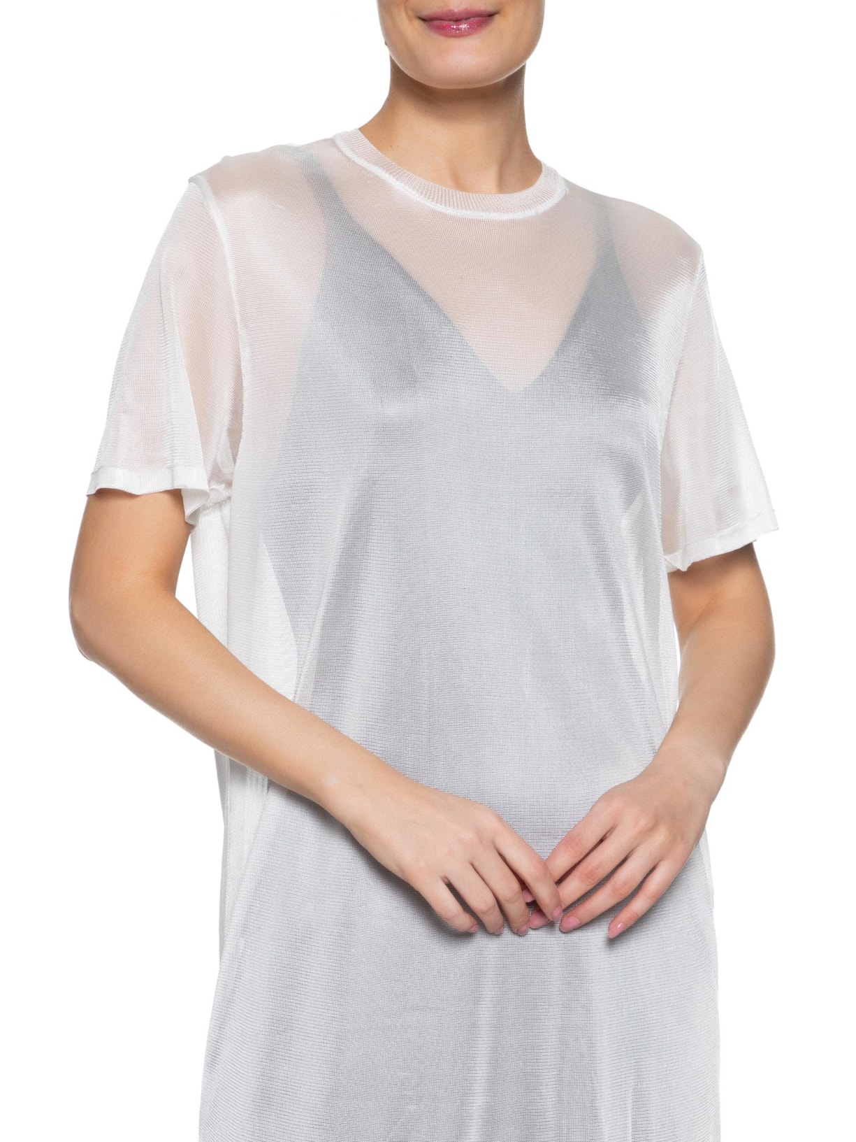 Vestido Midi Tricot Sobreposição Branco Osklen