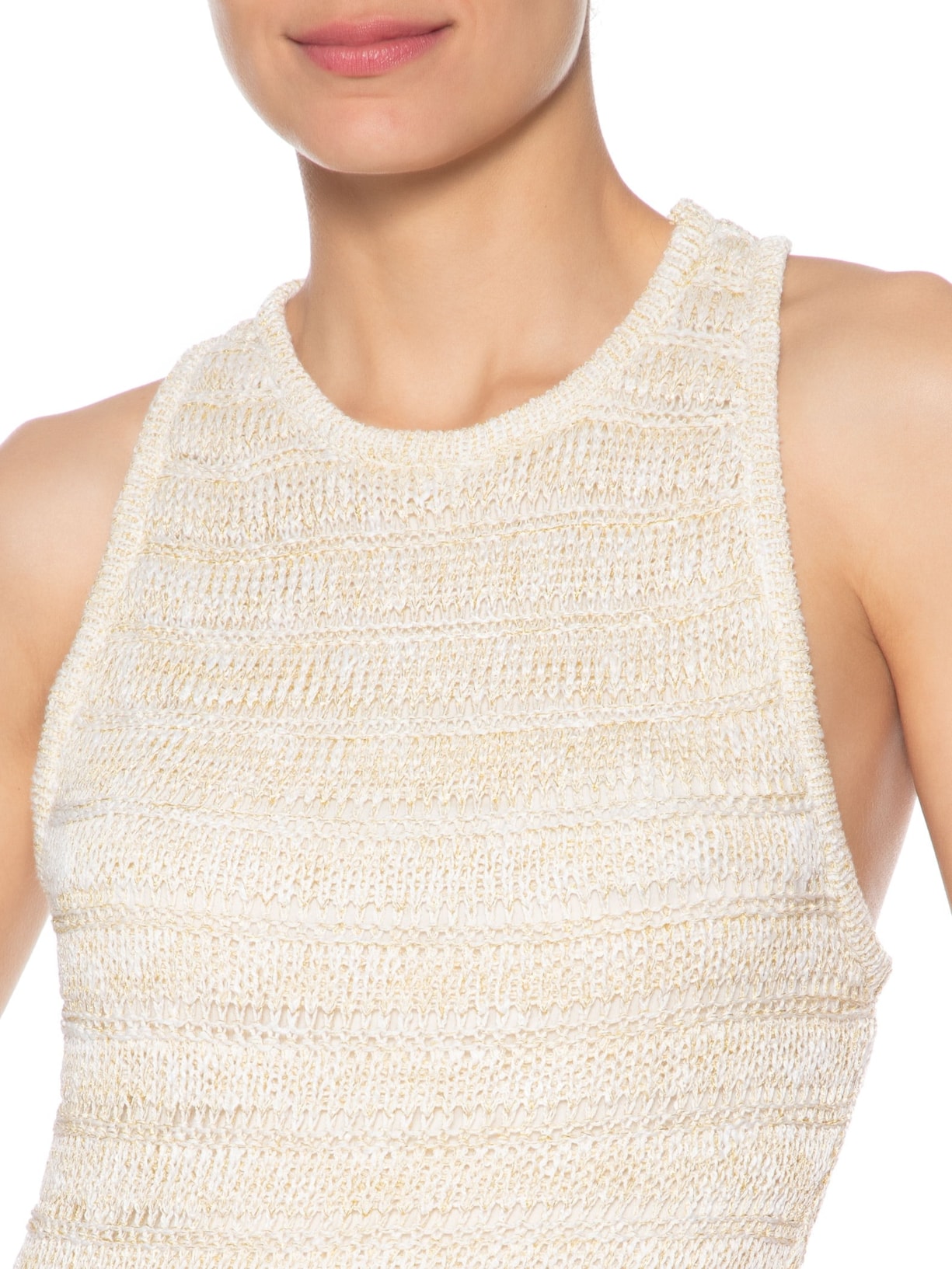 Vestido Midi Tricot Transparente Off White Animale Jeans